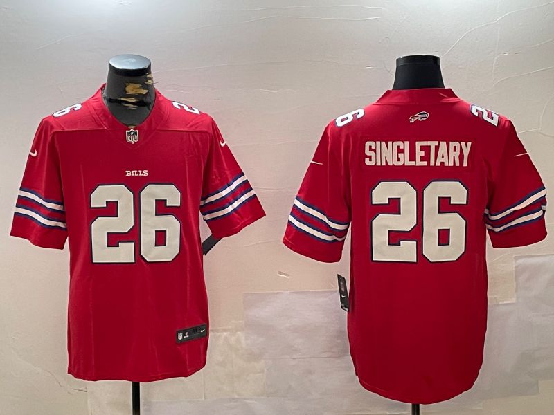 Men Buffalo Bills #26 Singletary Red Second generation 2024 Nike Limited NFL Jersey style 1